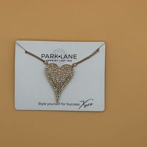 Park Lane Gold Heart Pendant Necklace with Crystal Accents